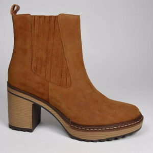 Bottines camel nubuck femme