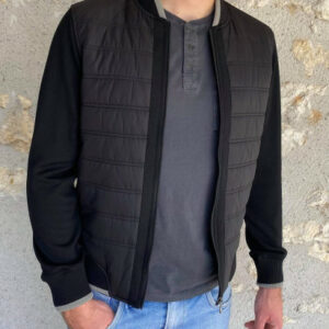 Veste doudoune zippée noire homme1